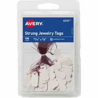 Avery¨ Jewelry Tags, Strung, 13/16" x 3/8" , 100 Tags (6731)