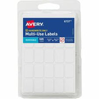 Avery¨ Multi-Use Removable Labels, 1/2" x 3/4" , White, Non-Printable, 525 Blank Labels Total (6737)