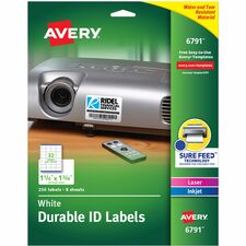 Avery¨ Durable Easy Peel¨ ID Labels, Sure Feed¨ Technology, Permanent Adhesive, 1-1/4