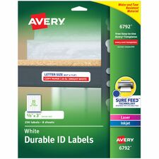 Avery¨ Durable Easy Peel¨ ID Labels, Sure Feed¨ Technology, Permanent Adhesive, 5/8