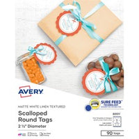 Avery¨ Textured Round Scallop Tags