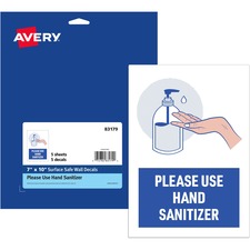 Avery¨ Surface Safe USE HAND SANITIZER Wall Decals