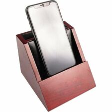 Dacasso Rosewood and Leather Desktop Cell Phone Holder