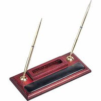 Dacasso Rosewood & Leather Pen Stand/Cell Phone Holder