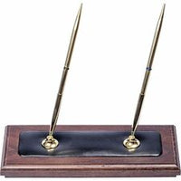 Dacasso Walnut & Leather Pen Stand