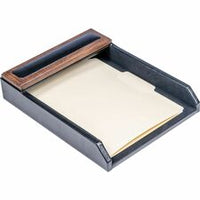 Dacasso Walnut & Leather Letter Tray