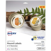 Avery¨ Matte White Sure Feed Labels