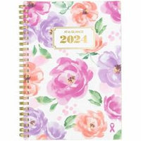 At-A-Glance BADGE City of Hope 2024 Weekly Monthly Planner, Floral, Small, 5 1/2" x 8 1/2"