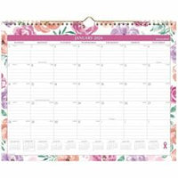 At-A-Glance BADGE City of Hope 2024 Monthly Wall Calendar, Floral, Medium, 15" x 12"