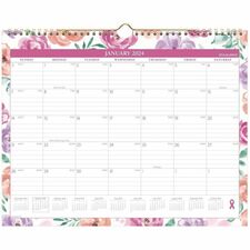 At-A-Glance BADGE City of Hope 2024 Monthly Wall Calendar, Floral, Medium, 15