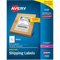 Avery¨ Internet Shipping Labels, TrueBlock¨ Technology, Permanent Labels, 5.5" x 8.5" , Laser, 200 Labels (05126)