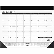 At-A-Glance 2024 Monthly Desk Pad Calendar, Standard, 21 3/4