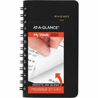 At-A-Glance 2024 Weekly Planner, Black, Pocket, 2 1/2" x 4 1/2"