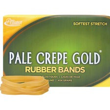 Alliance Rubber 20645 Pale Crepe Gold Rubber Bands - Size #64 - 1 lb Box