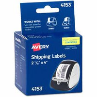 Avery¨ Direct Thermal Roll Labels, 2-1/8" x 4" , White, 140 Shipping Labels Per Roll, 1 Roll (4153)