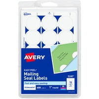 Avery¨ Mailing Seals, Permanent, 1" Diameter, 600 Labels (5247)