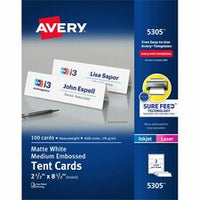 Avery¨ Printable Embossed Tent Cards - Uncoated - 2-Sided Printing