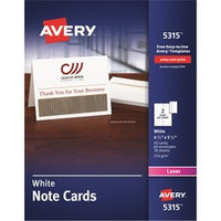 Avery¨ Printable Note Cards, Two-Sided Printing, 4-1/4" x 5-1/2" , 60 Cards (5315)