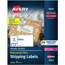 Avery¨ Waterproof Labels with Ultrahold¨ Permanent Adhesive, 2