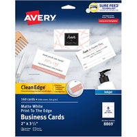 Avery¨ Clean Edge Business Cards, 2" x 3.5" , White, 160 (08869)