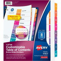 Avery¨ Ready Index Extra-Wide Binder Dividers - Customizable Table of Contents