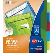 Avery¨ Big Tab Insertable 2-Pocket Dividers