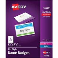 Avery¨ Pin-Style Name Badges